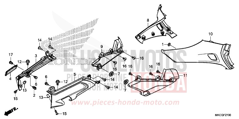 SIDE COVER for Gold Wing MAT BALLISTIC BLACK METALLIC (NHA86K) from 2020